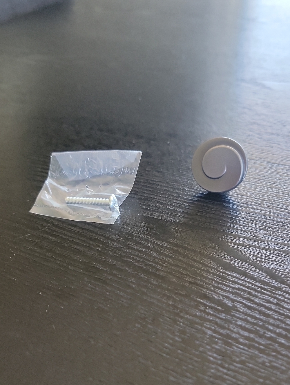 Silver Spiral Cabinet Knob with Mounting Screw